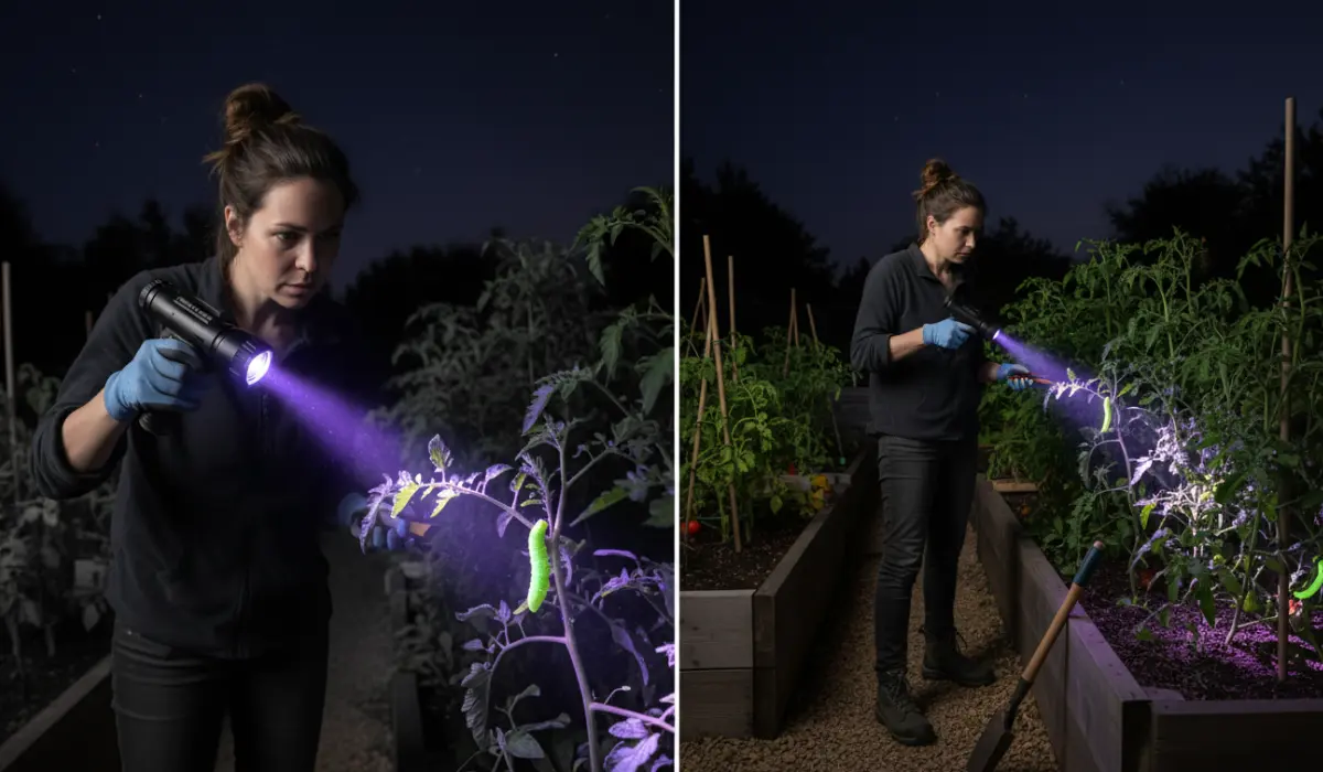 How to Hunt Tomato Hornworms with UV Flashlights