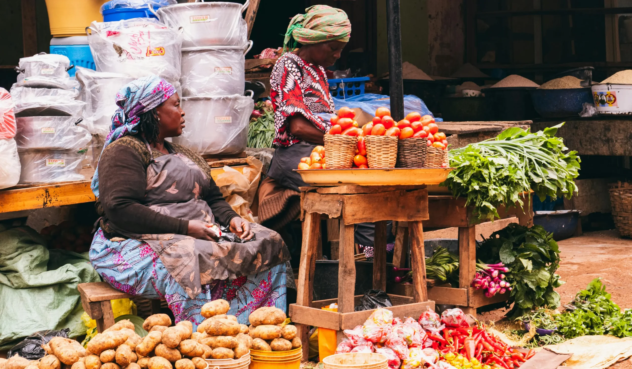 Vibrant African Market Scene in Jos, Nigeria
