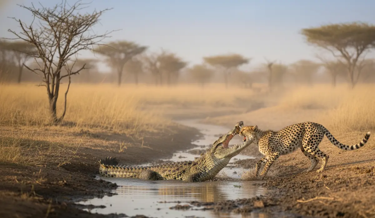 Crocodile Vs Cheetah