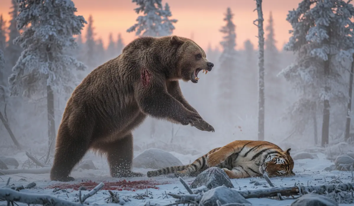 Grizzly bear defeat Tiger