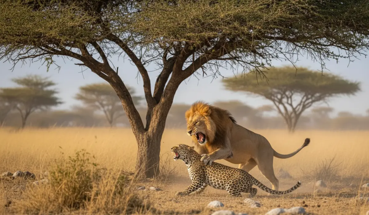 Lion Vs Leopard