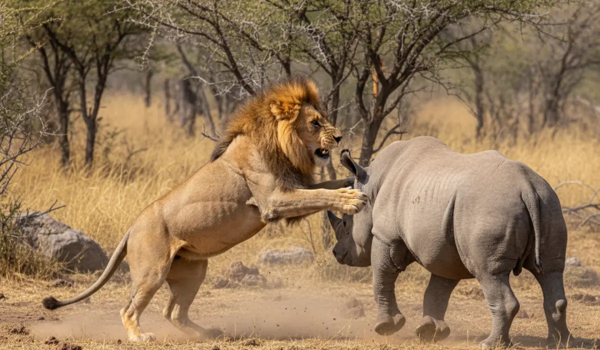 Lion Vs Rhino